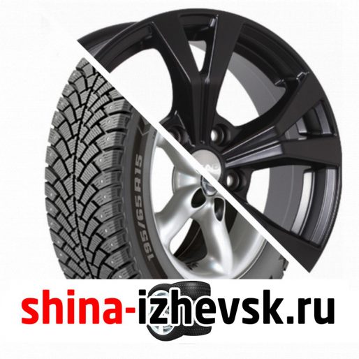 Колесо в сборе BF Goodrich G Force Stud 215/55 R16 Q 97 + СКАД Нагано 6.5xR16 5×114.3 ET45 DIA67.1 Черный матовый в Ижевске